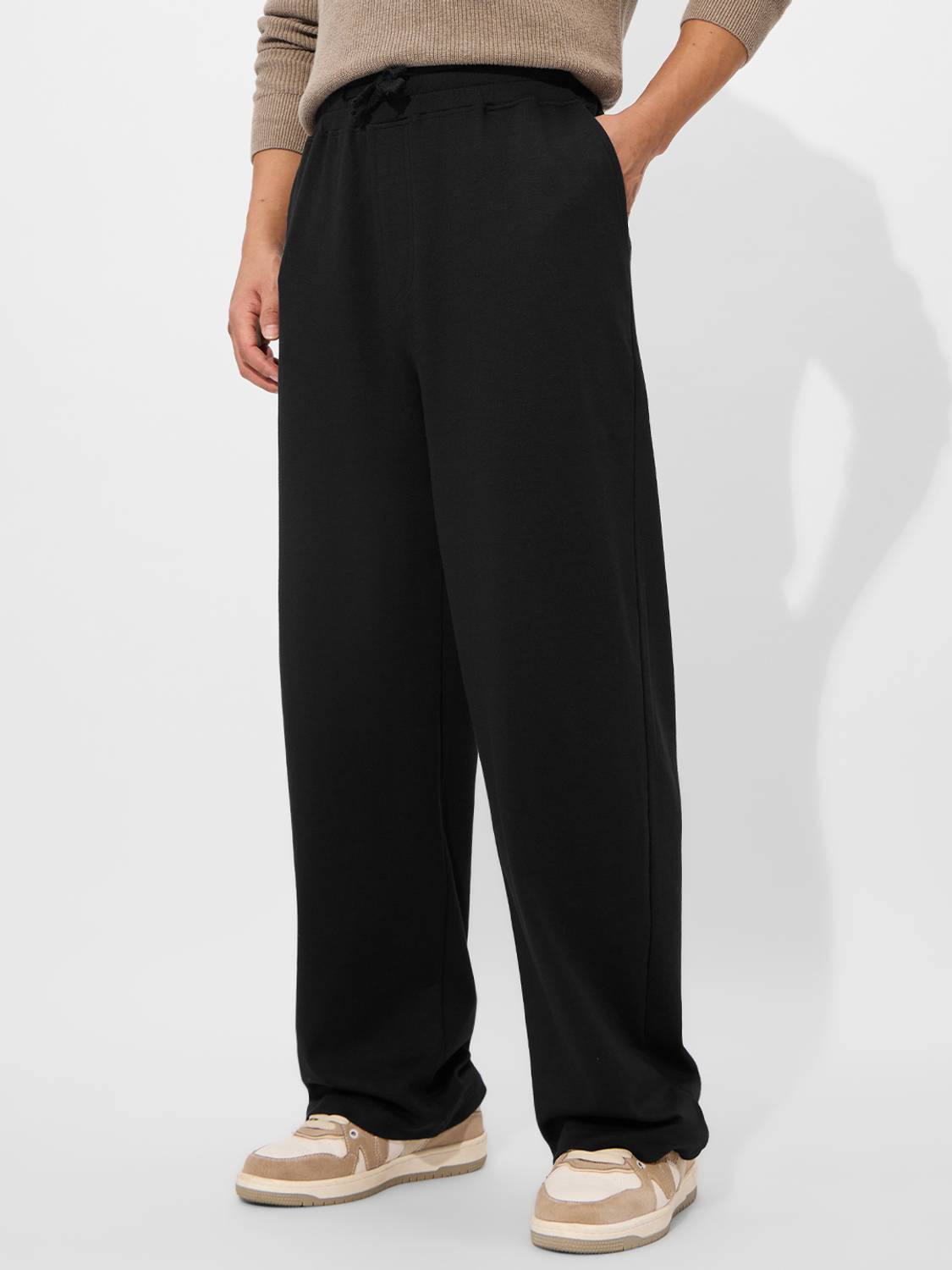 The Souled Store Solid Men Black Track Pants - Image 3