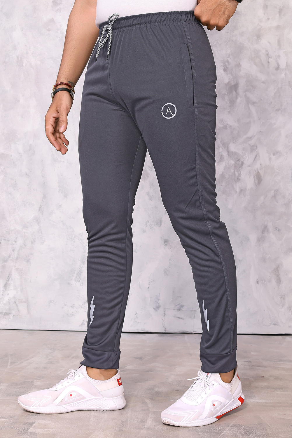 Image of Kashvi Chevron /Zig Zag Men Grey Track Pants