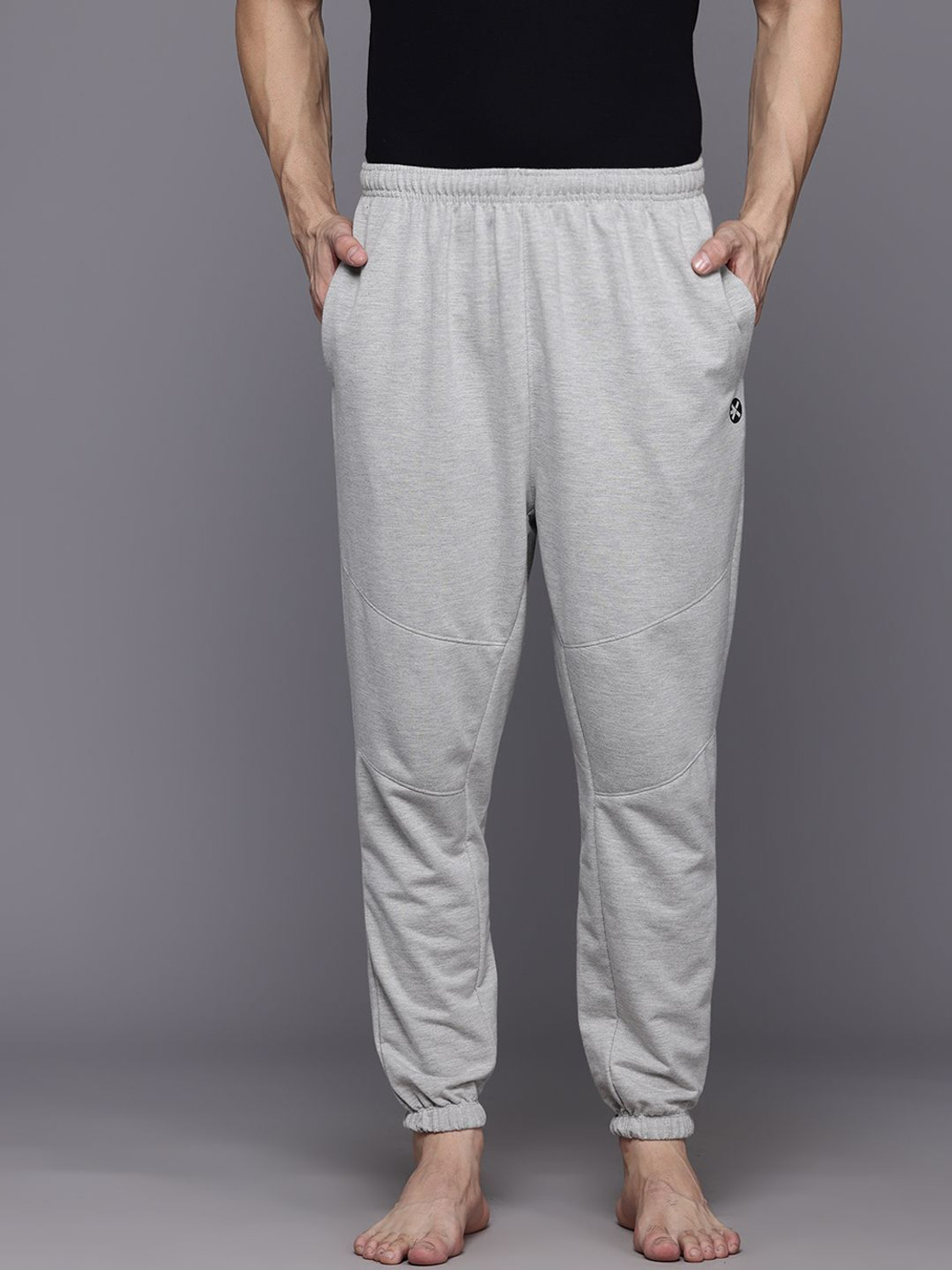 Image of HRX by Hrithik Roshan Solid Men Grey Track Pants