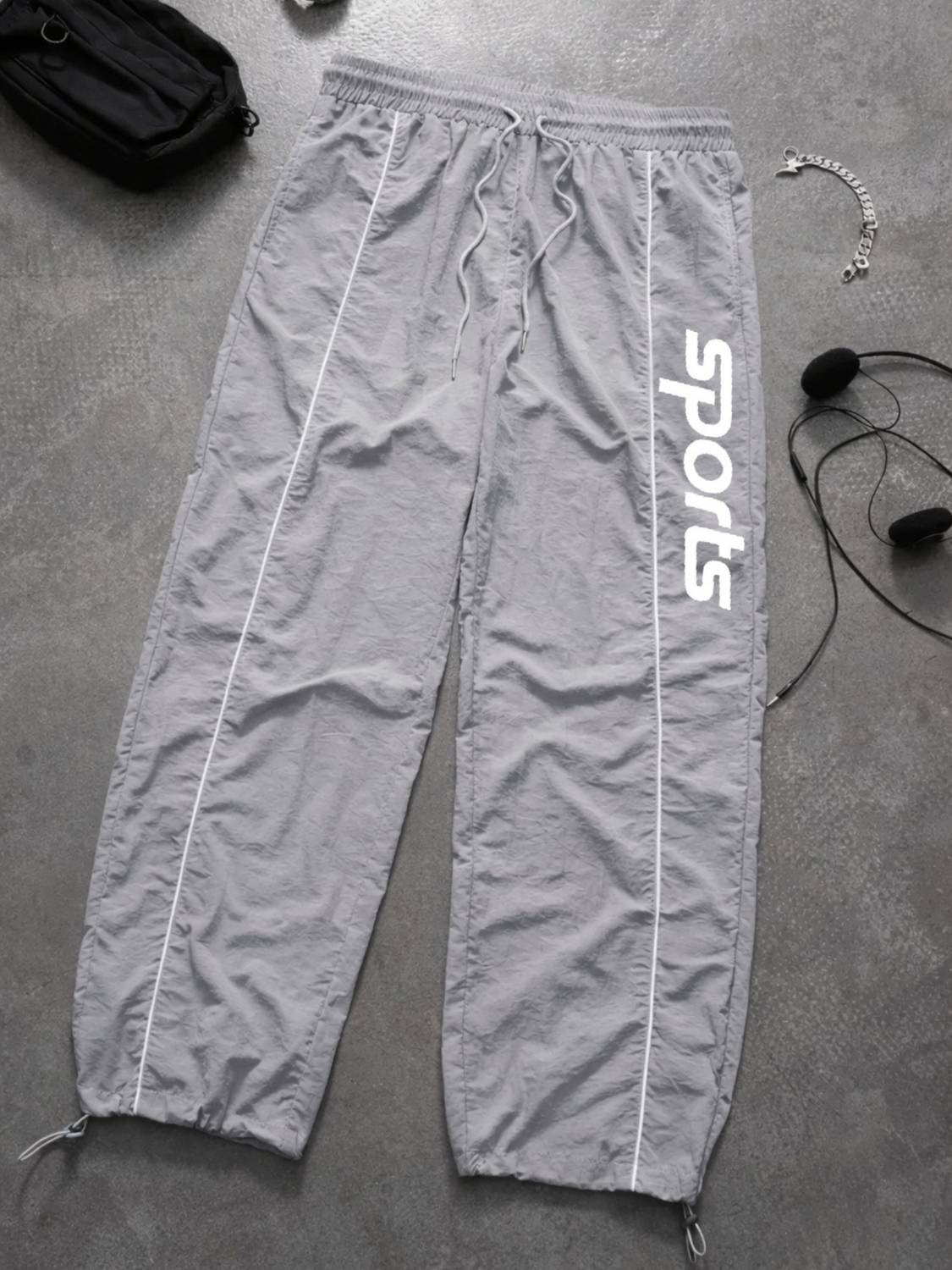 Povaxpo Men Grey Track Pants - Image 1