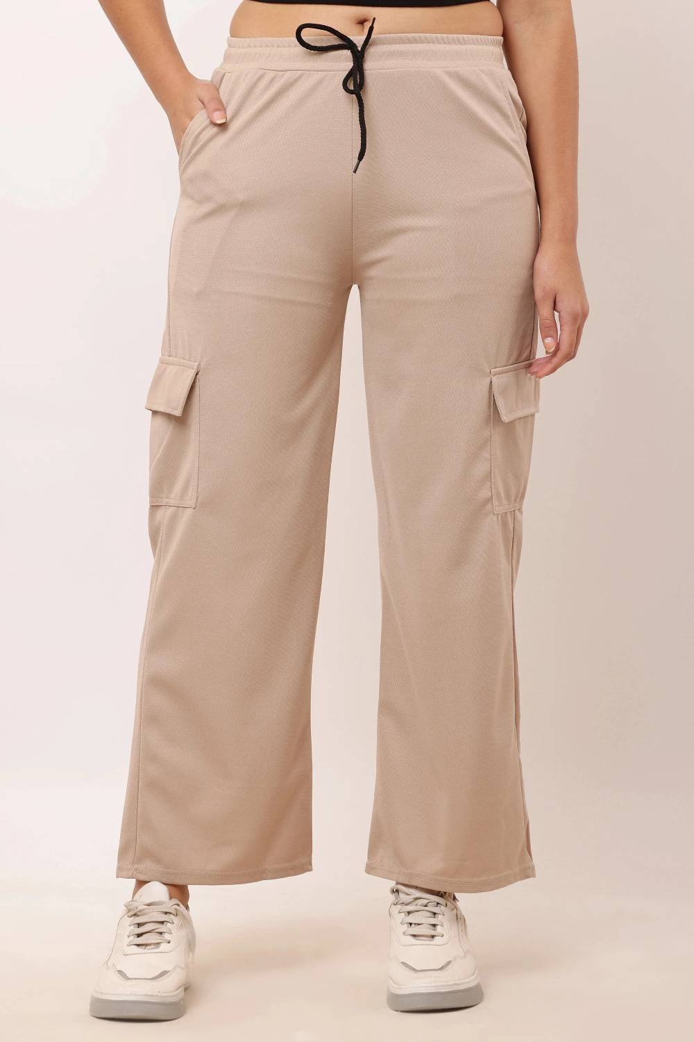 Al-Hudooms Solid Women Beige Track Pants
