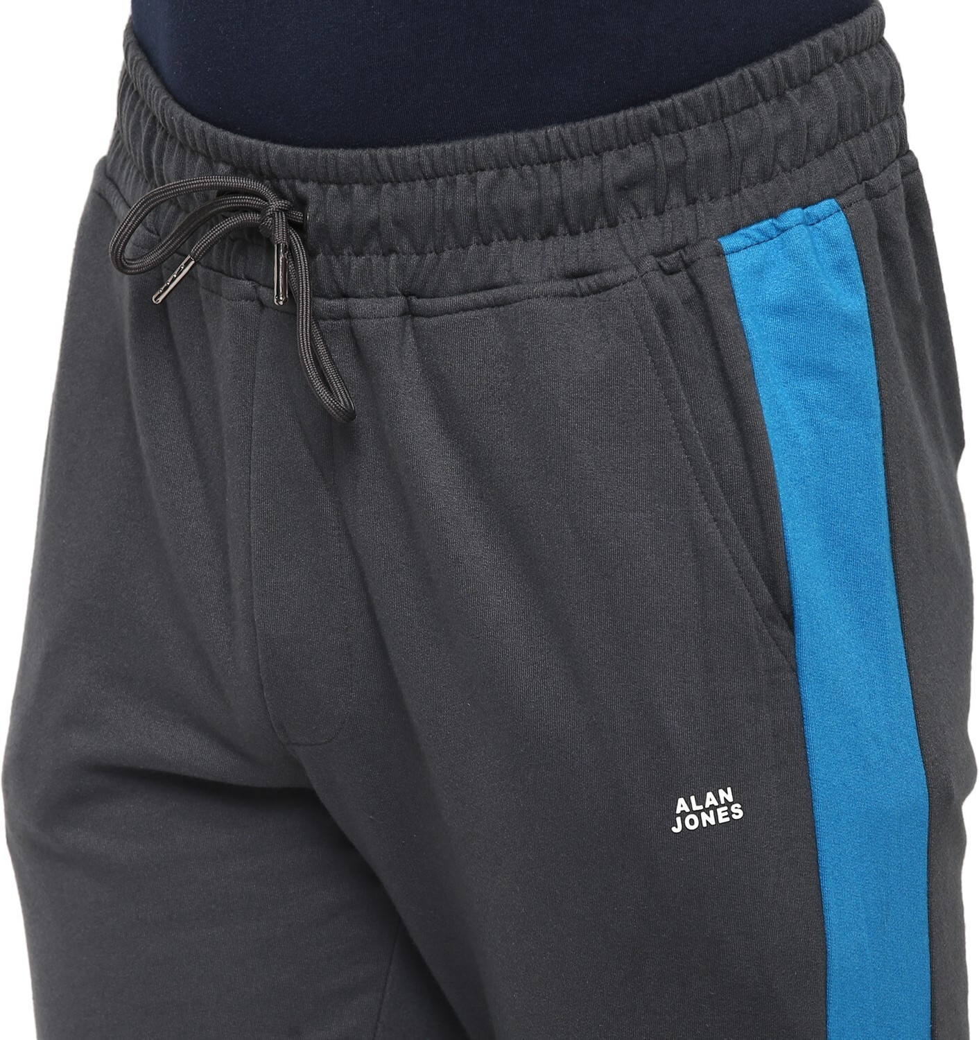 Image of Alan Jones Colorblock Men Grey Track Pants