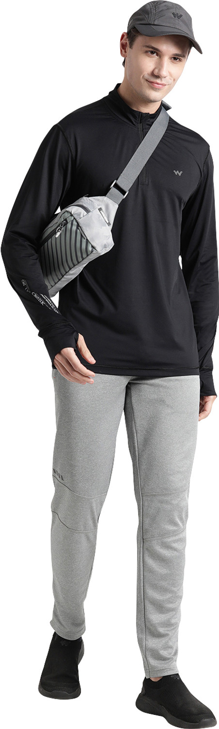 Image of Wildcraft Solid Men Grey Track Pants