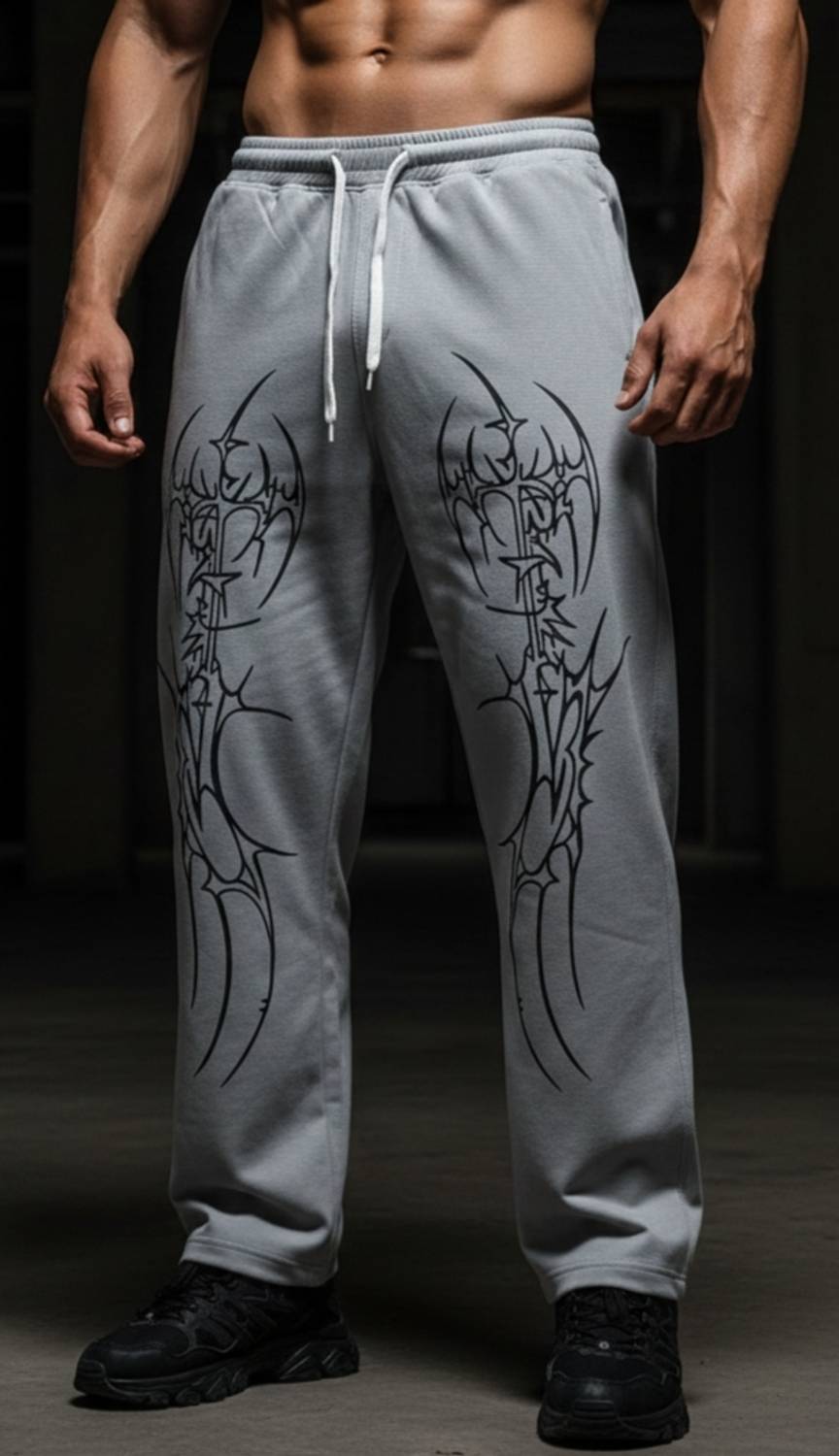 ABDANI Printed, Graphic Print Men Grey Track Pants
