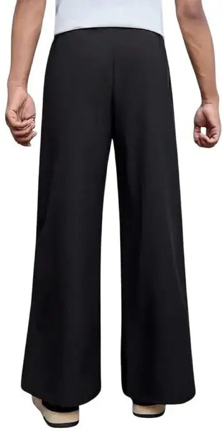 Image of Clothy Printed Men Black Track Pants