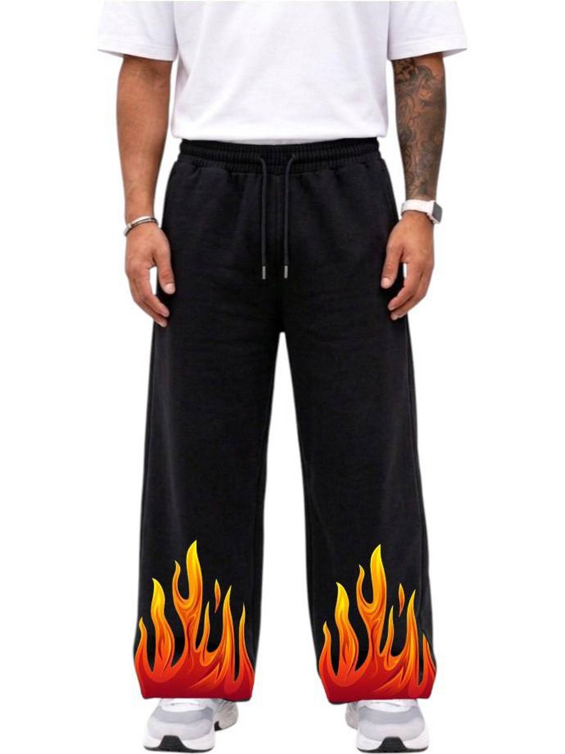 ENZIKO Black Graphic Print Men Track Pants - Image 1