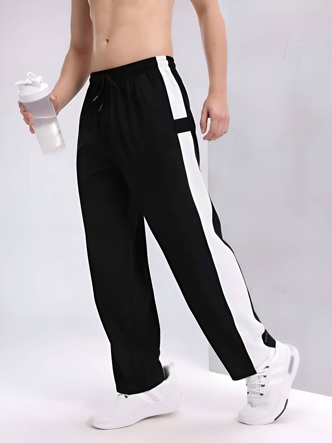 Vexlor Colorblock Men Black, White Track Pants - Buy Vexlor