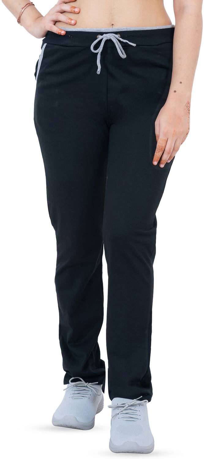 AMOLDO Solid Women Black Track Pants