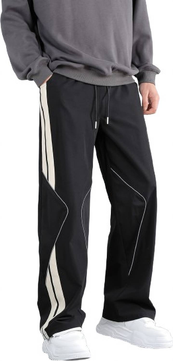 AZLANE Striped Men Black Track Pants - Image 3
