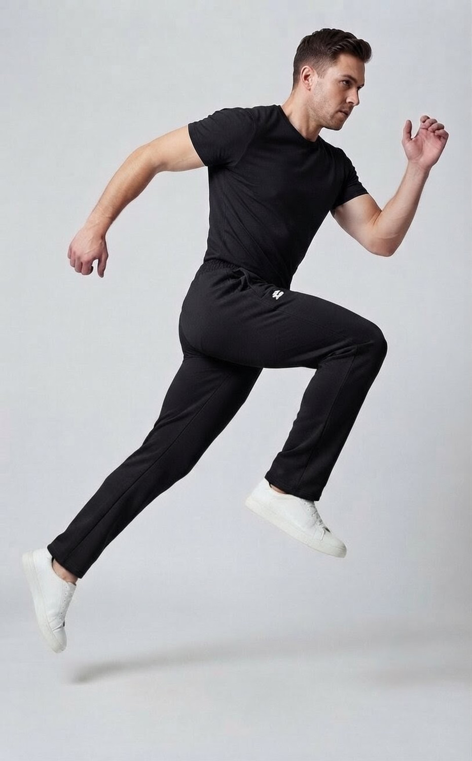 Image of COUTRIX Solid Men Black Track Pants