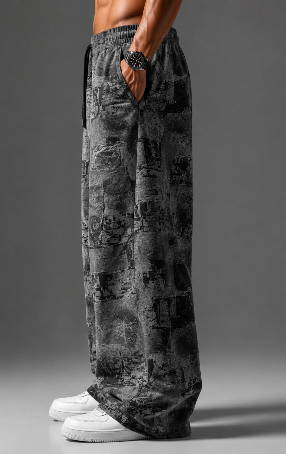 Image of RPIRT Printed Men Black Track Pants