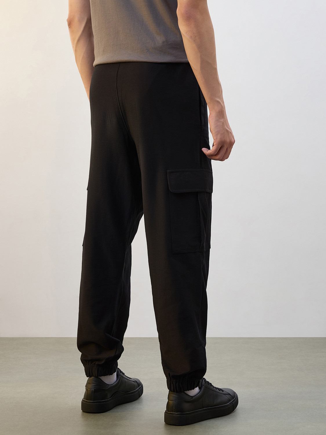 Image of NOBERO Solid Men Black Track Pants