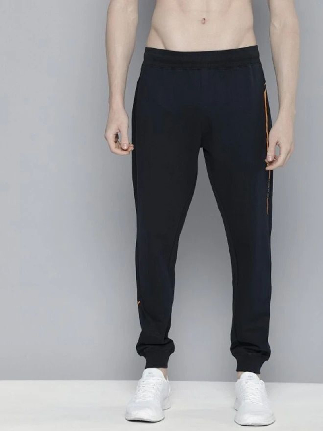 Image of HRX by Hrithik Roshan Solid Men Dark Blue Track Pants