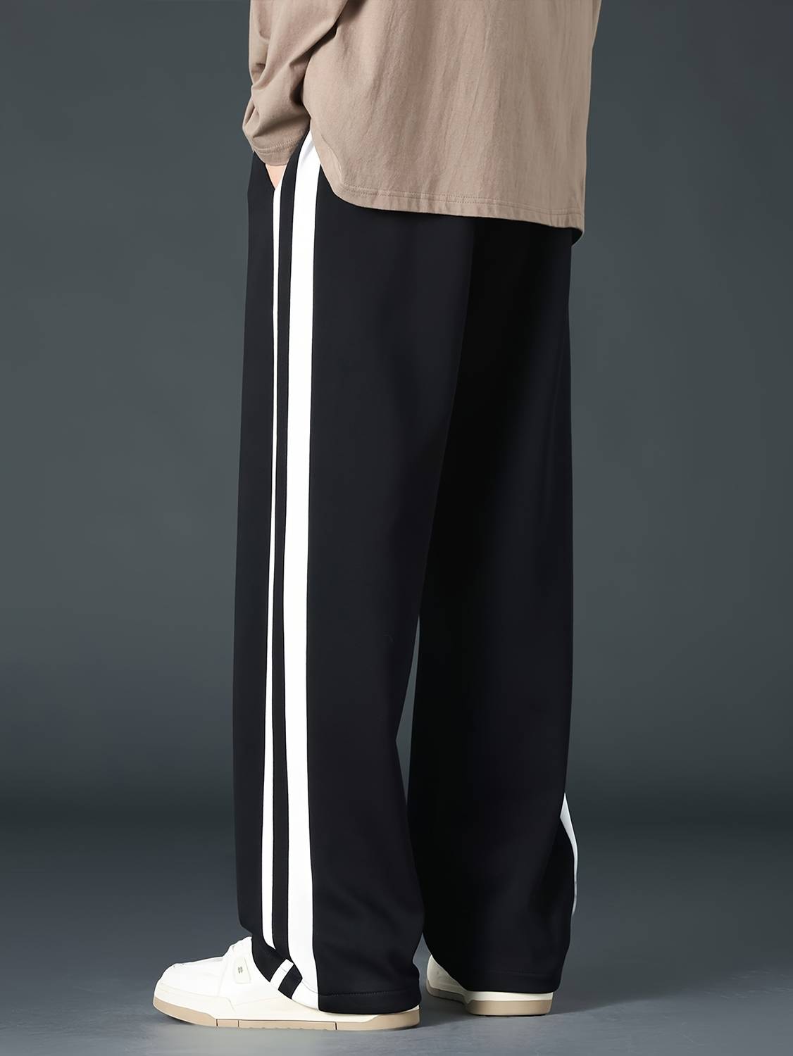 Paralians Black Striped Men Track Pants - Image 3
