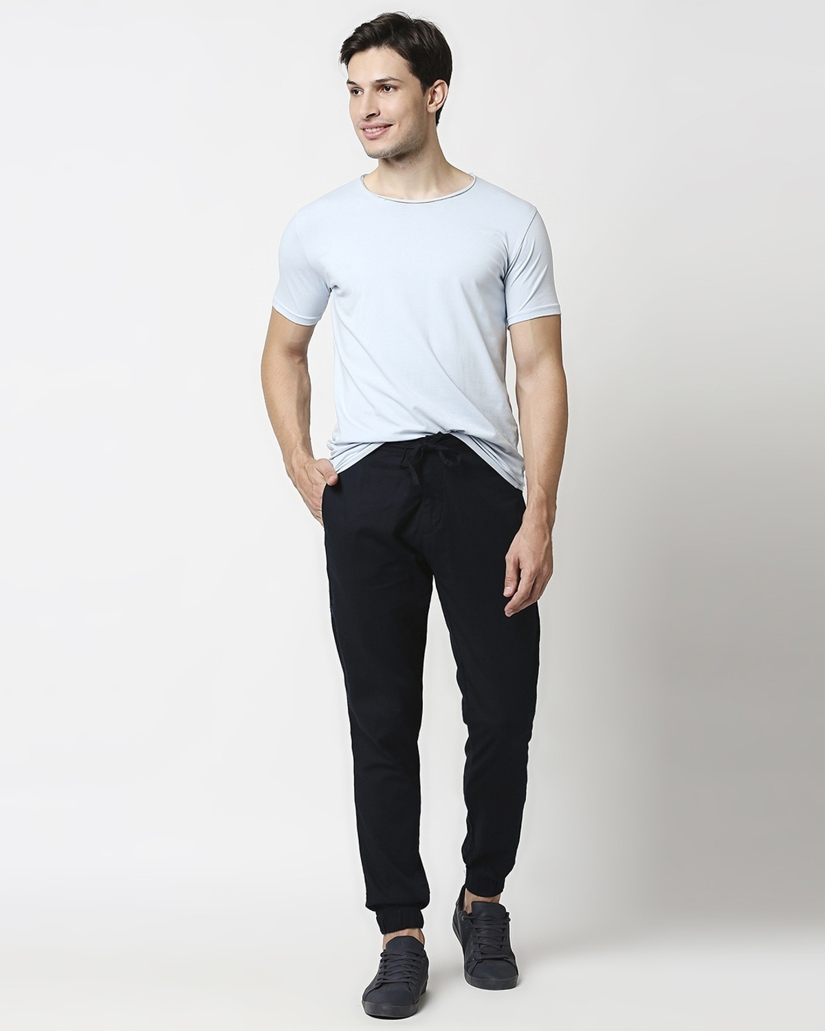 Image of BEWAKOOF Solid Men Black Track Pants