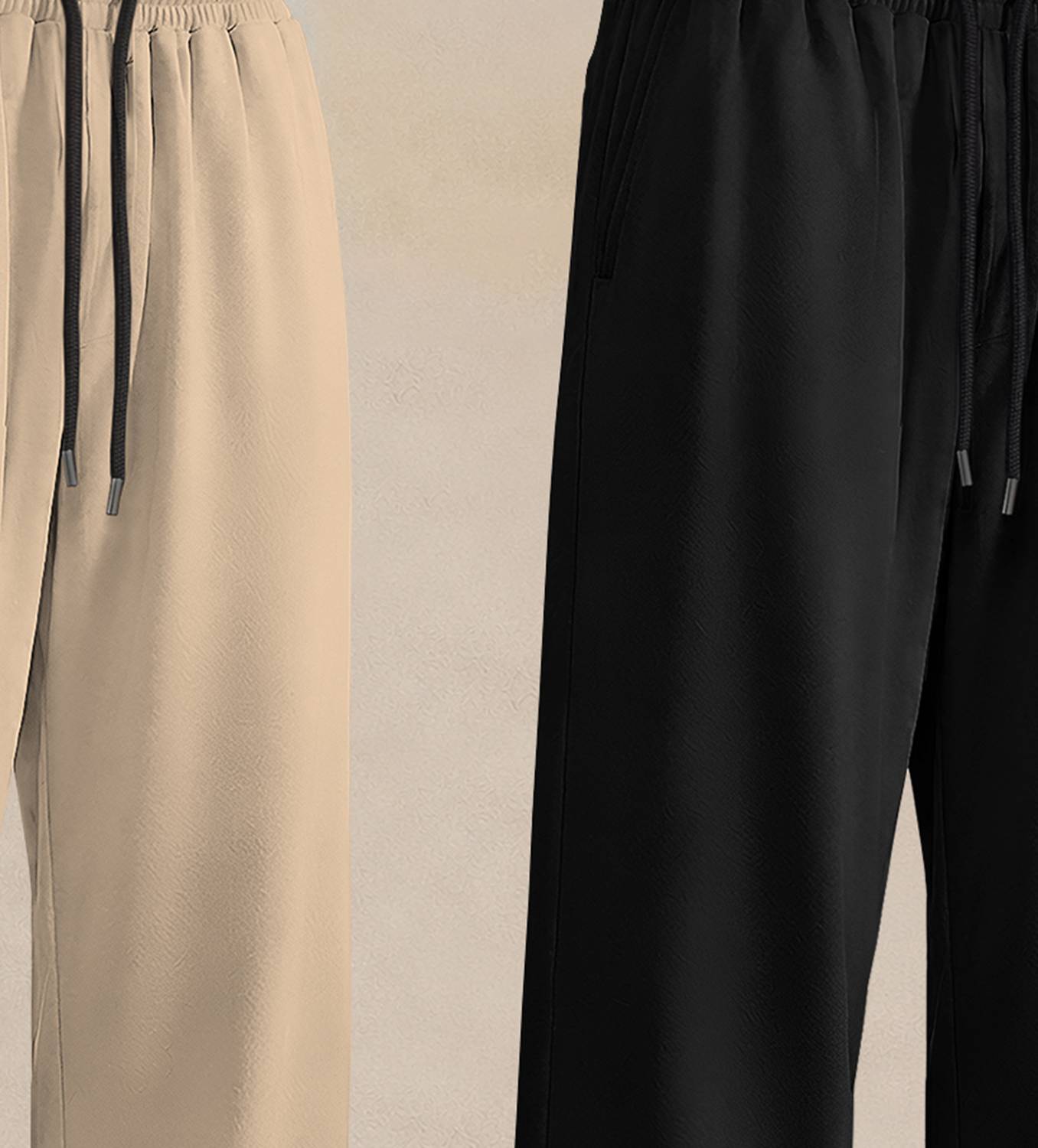 Viktor Men Beige, Black Track Pants Pack of 2 - Image 4