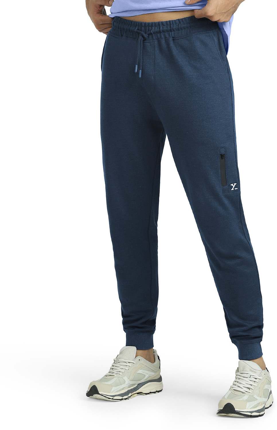 Image of XYXX Solid Men Dark Blue Track Pants