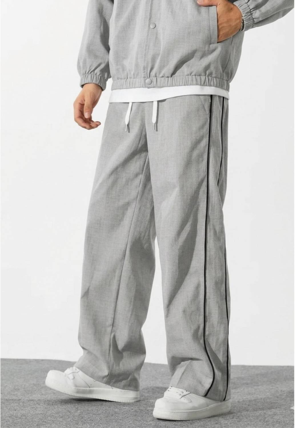 jocker Striped Grey Men Track Pants - Image 2