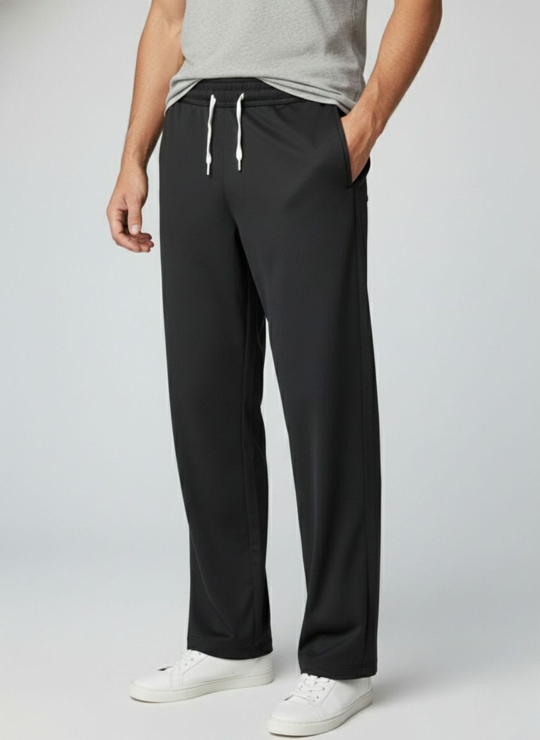Image of INDICLUB Loose Fit Men Black Trousers
