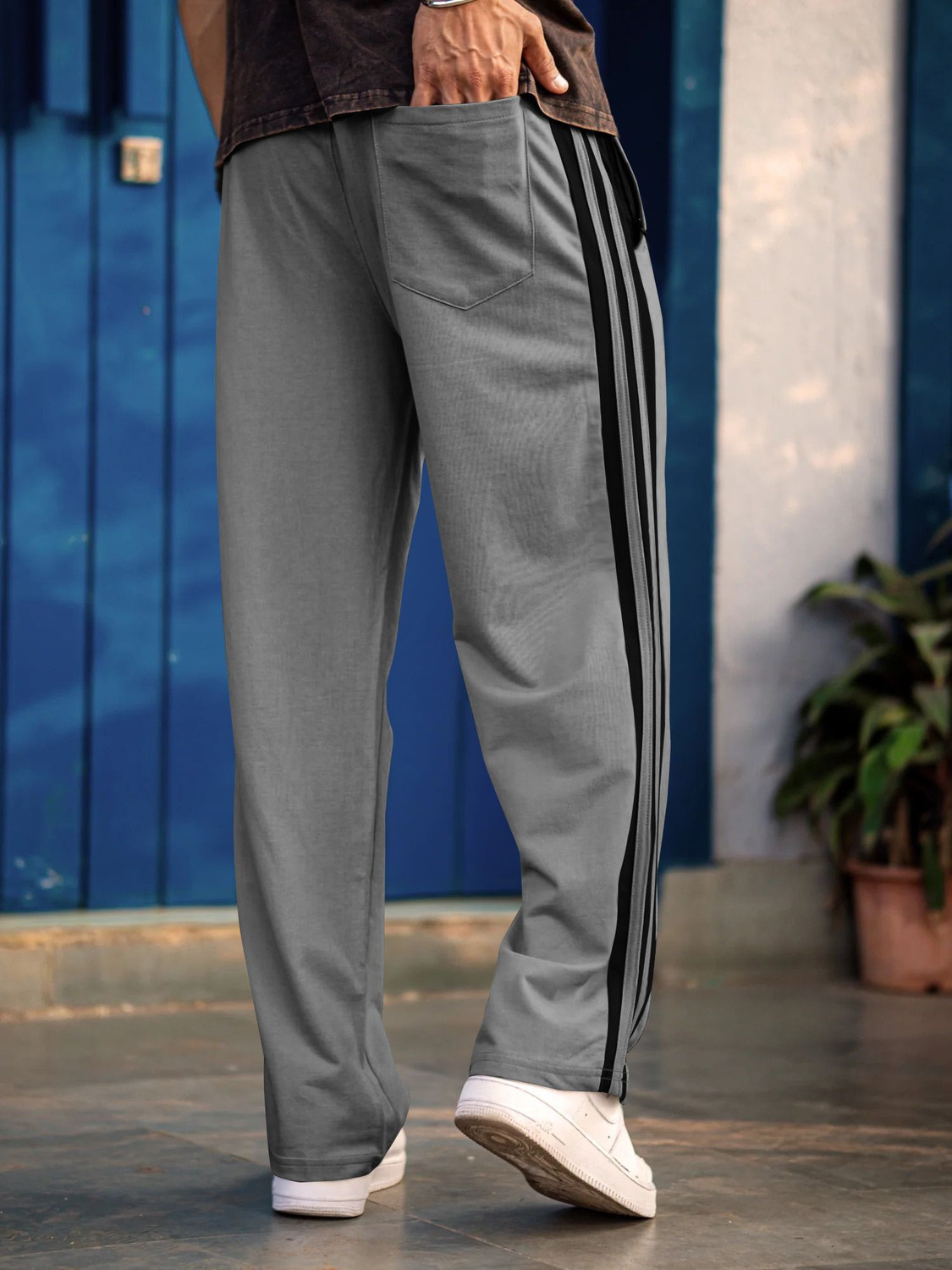 Image of METRONAUT Striped Men Multicolor Track Pants
