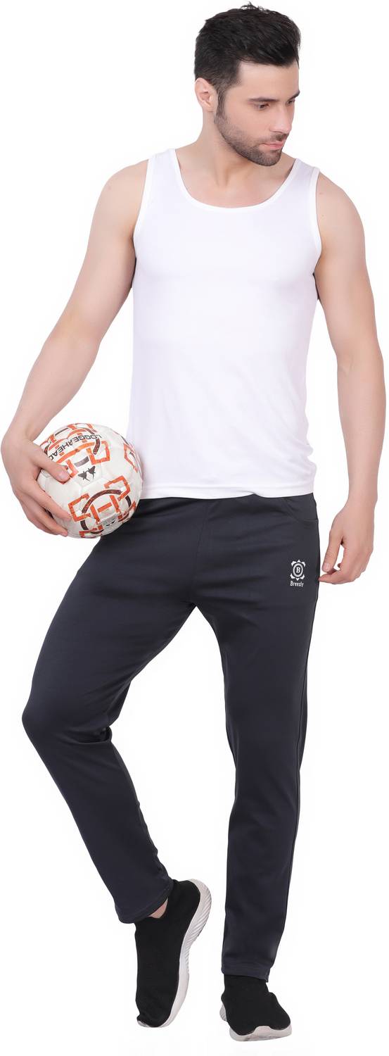 Breezly Solid Men Grey Track Pants