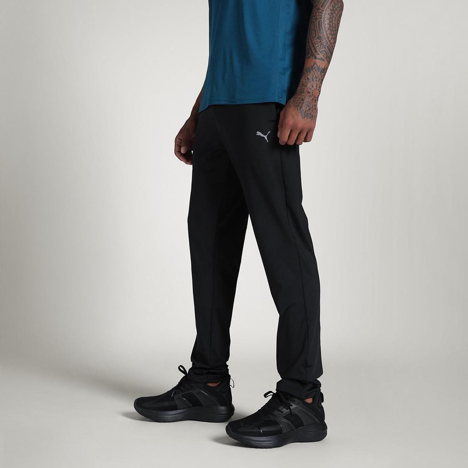 Image of PUMA Men Solid Black Track Pants