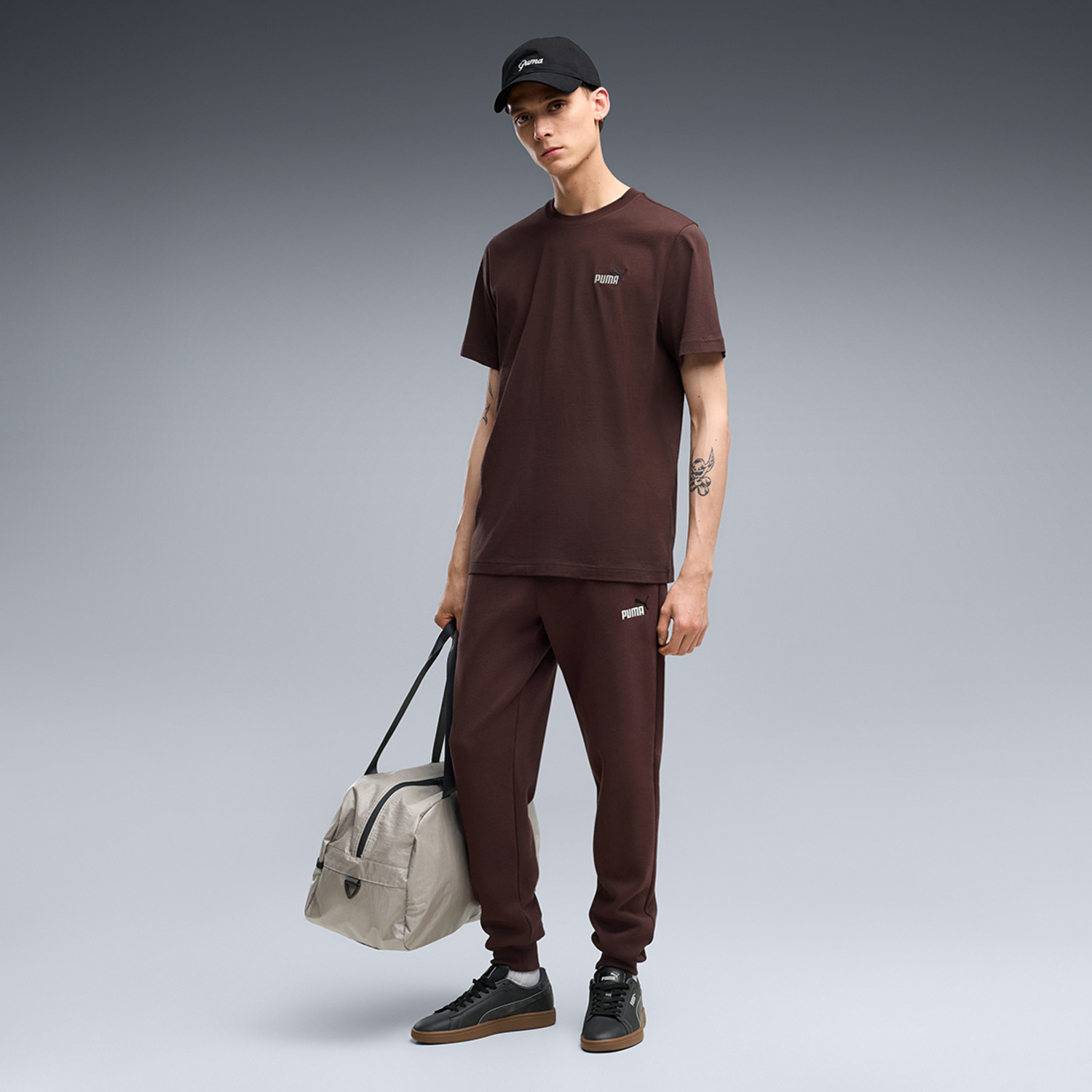 Image of PUMA Men Printed Brown Track Pants