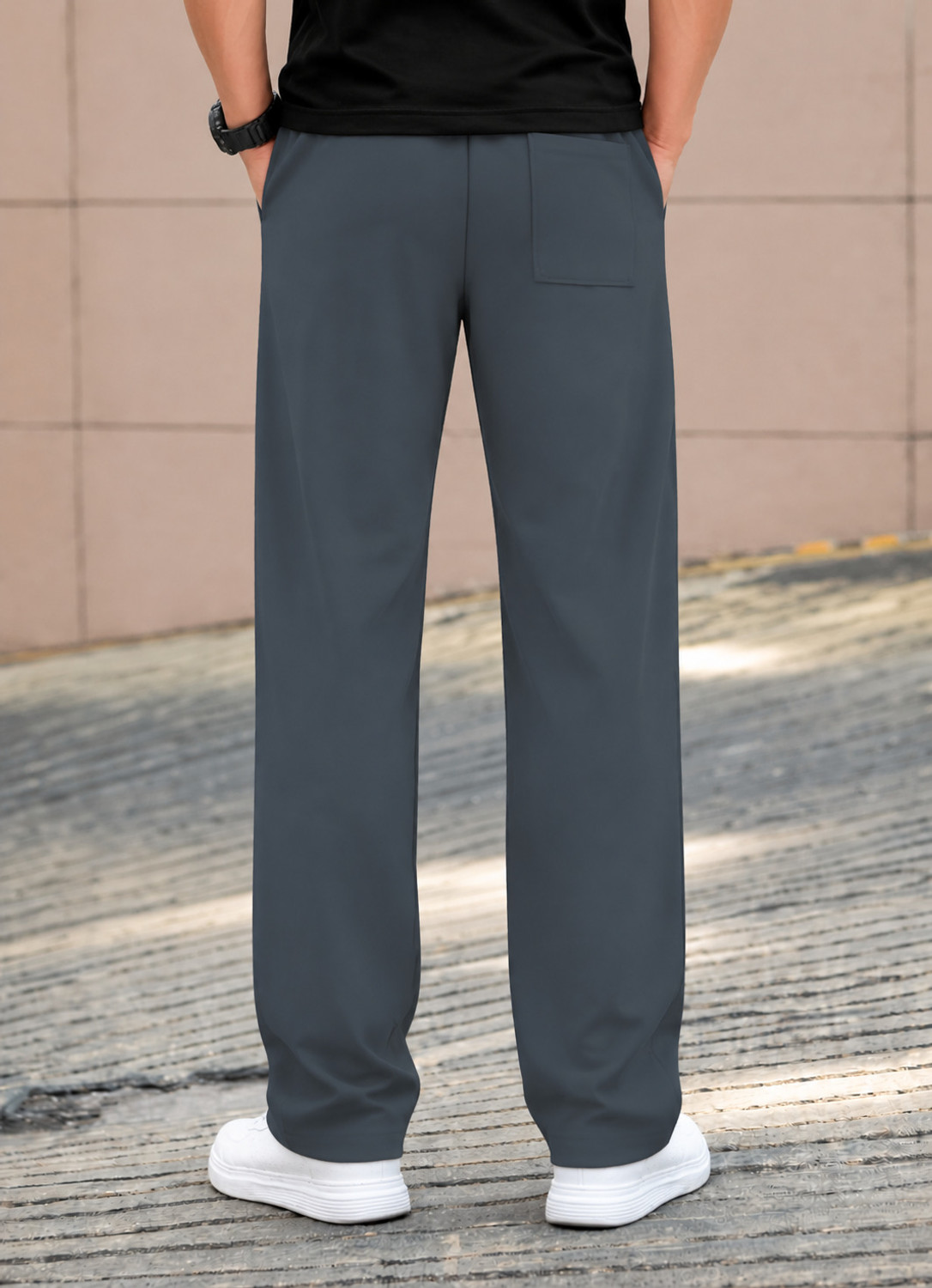 Image of METRONAUT Solid Men Grey Track Pants