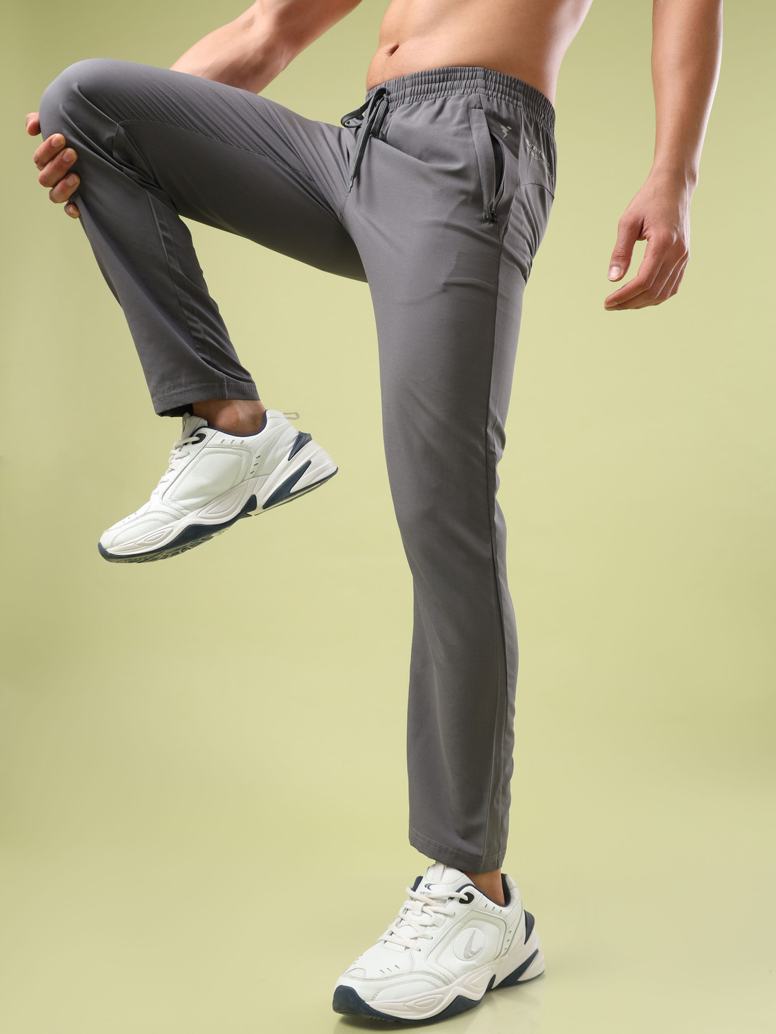 Image of TECHNOSPORT Solid Men Grey Track Pants