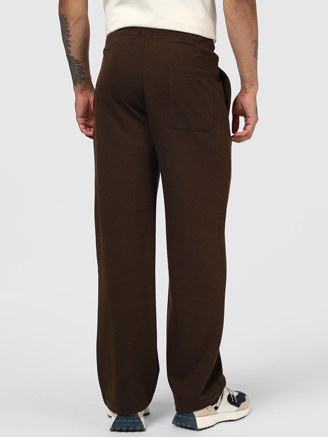 Image of BEWAKOOF Solid Men Brown Track Pants