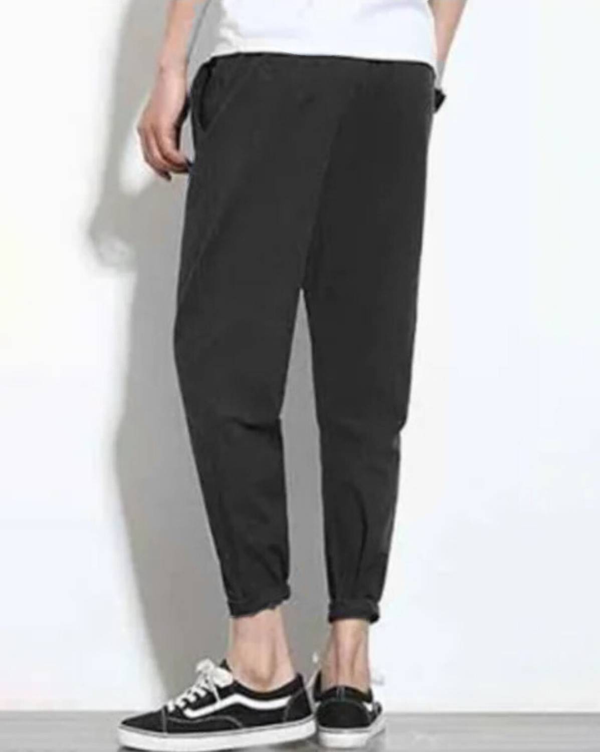 Pack of 2 Men Solid Black, Blue Track Pants - Image 2