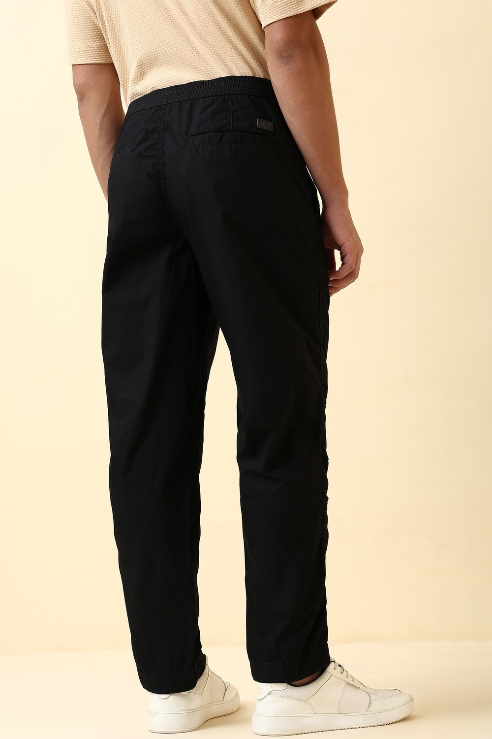Image of Allen Solly Solid Men Black Track Pants