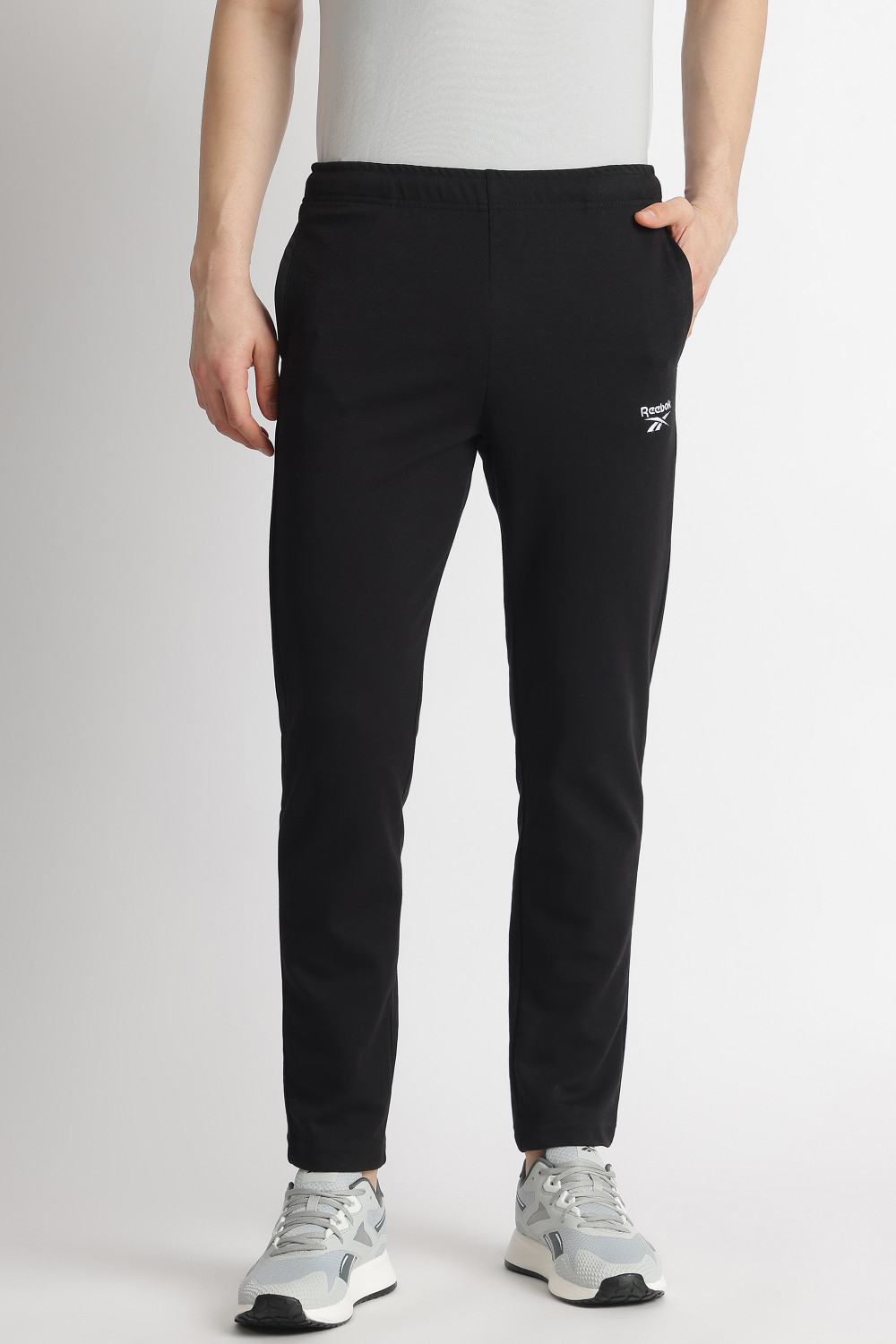 Image of REEBOK Solid Men Black Track Pants