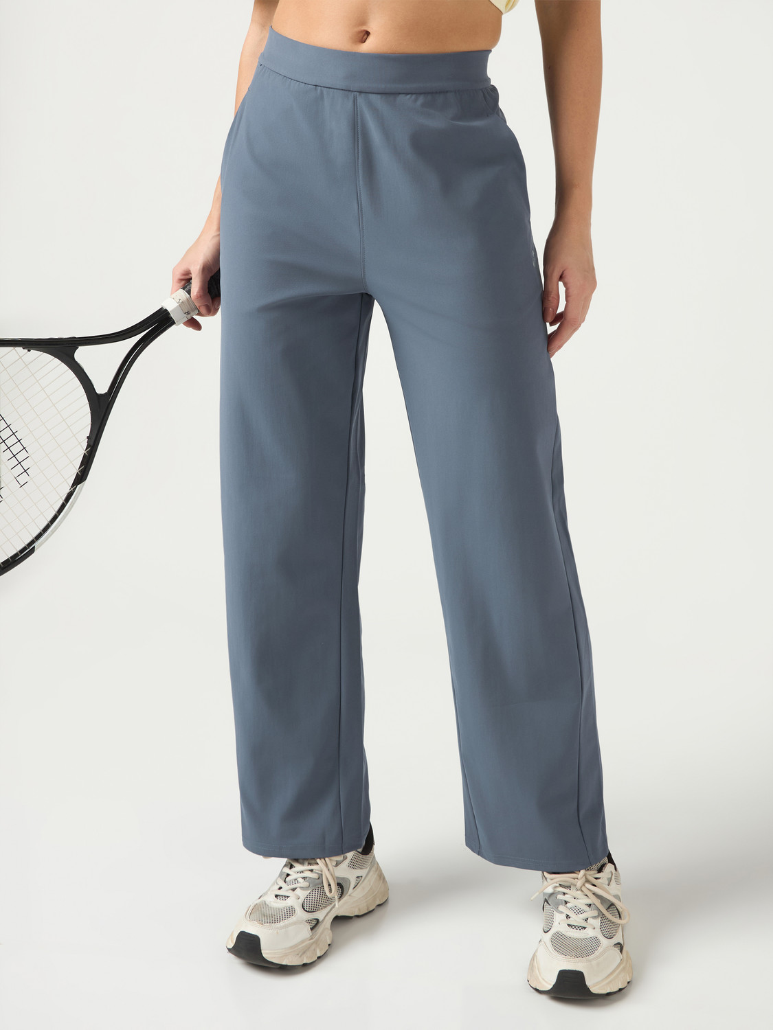 Image of TECHNOSPORT Solid Women Blue Track Pants