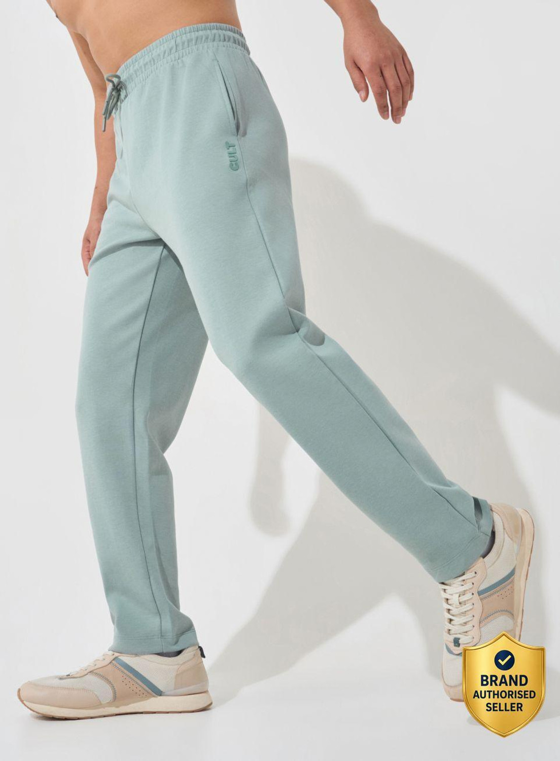 Image of Cult Solid Men Green Track Pants