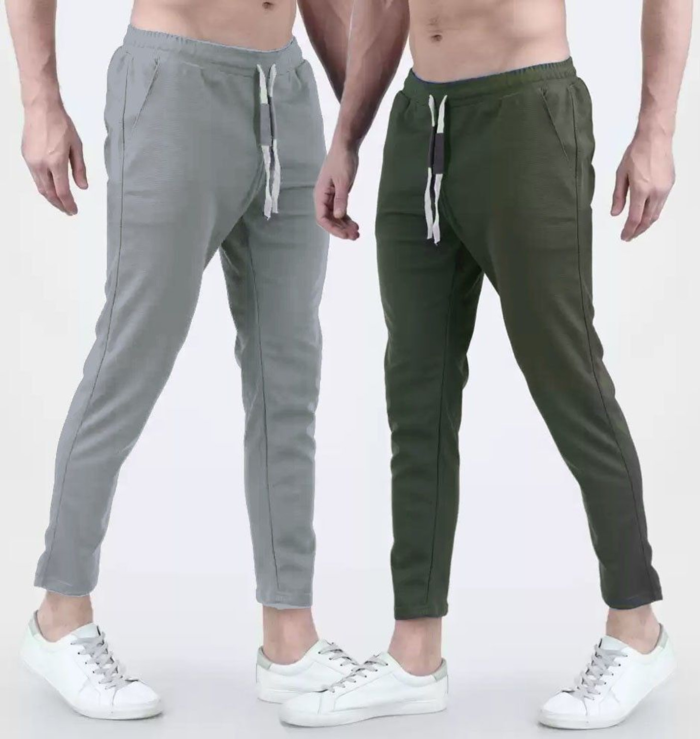 Image of KASH Printed Men Grey, Green Track Pants