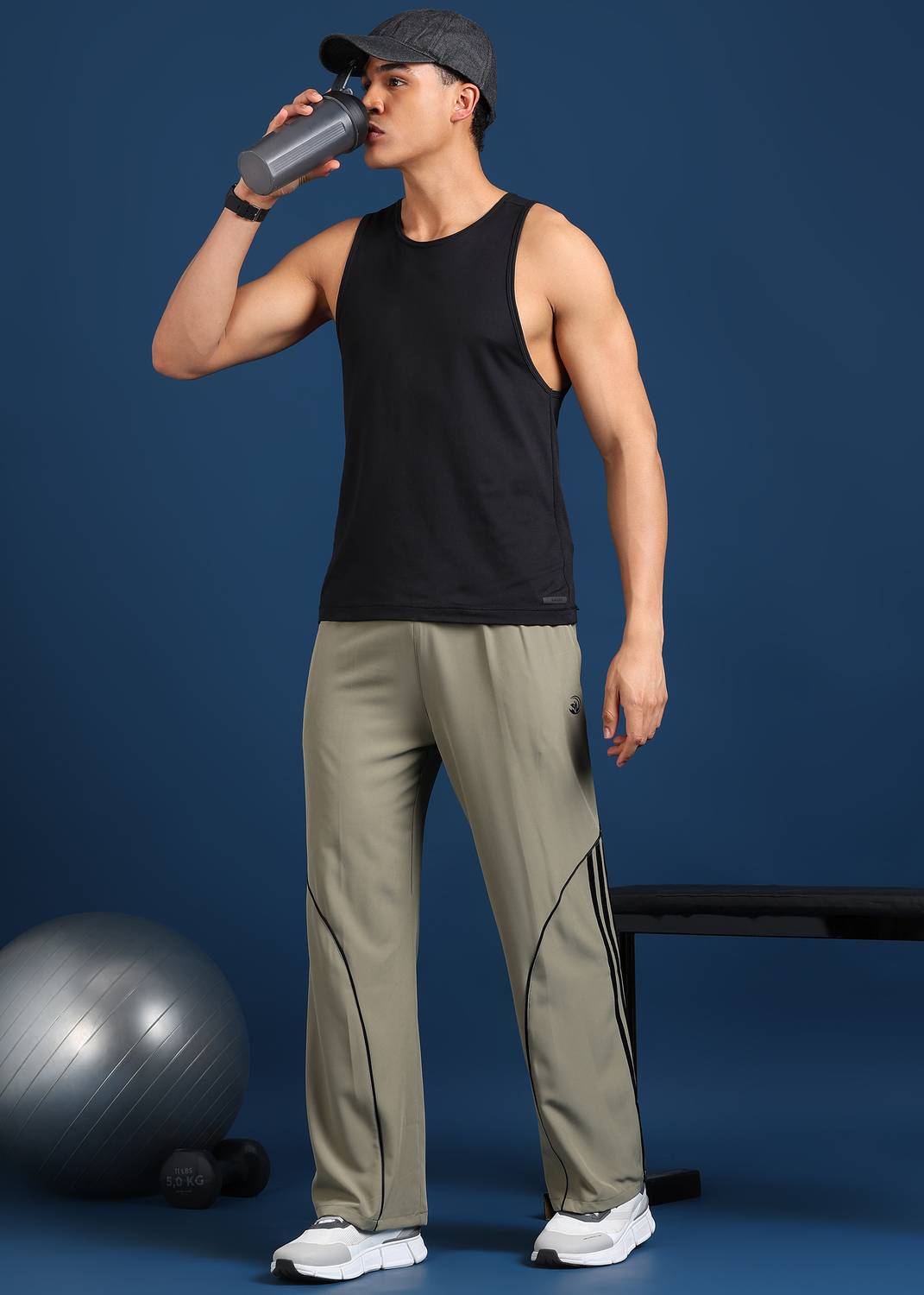 GNOCKFACE Beige Striped Track Pants - Image 4