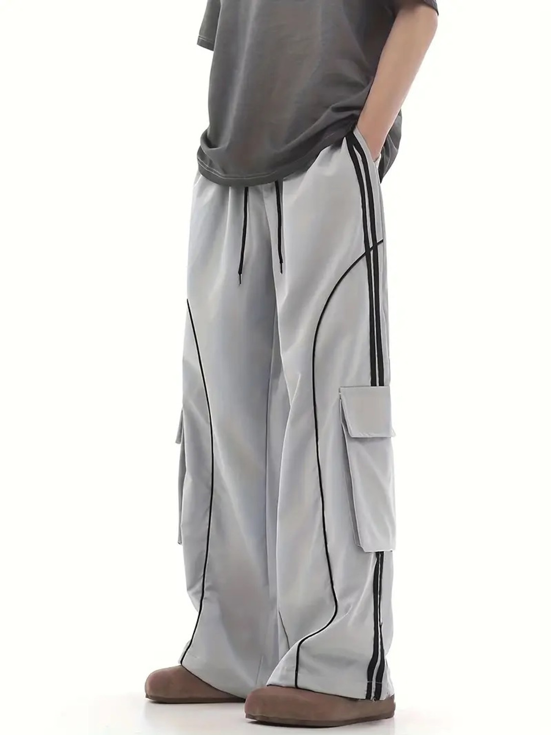 Image of POSHAX Men Solid Grey Track Pants