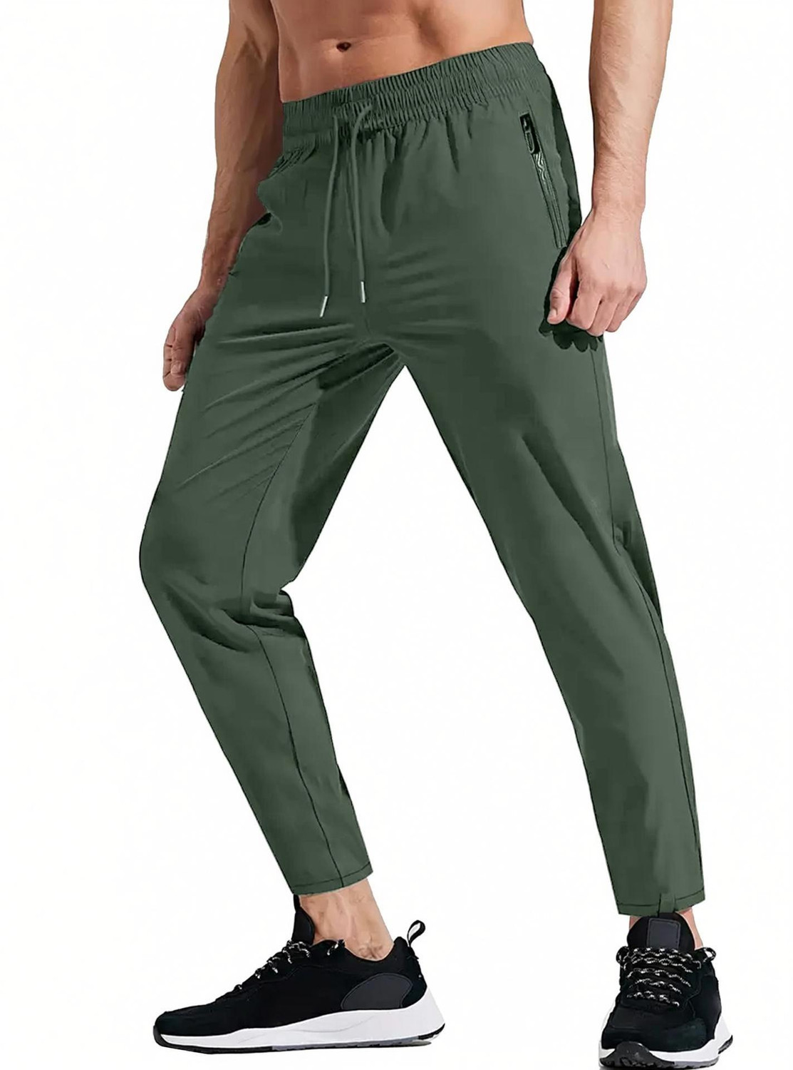 Image of Lripsome Solid Men Olive Track Pants