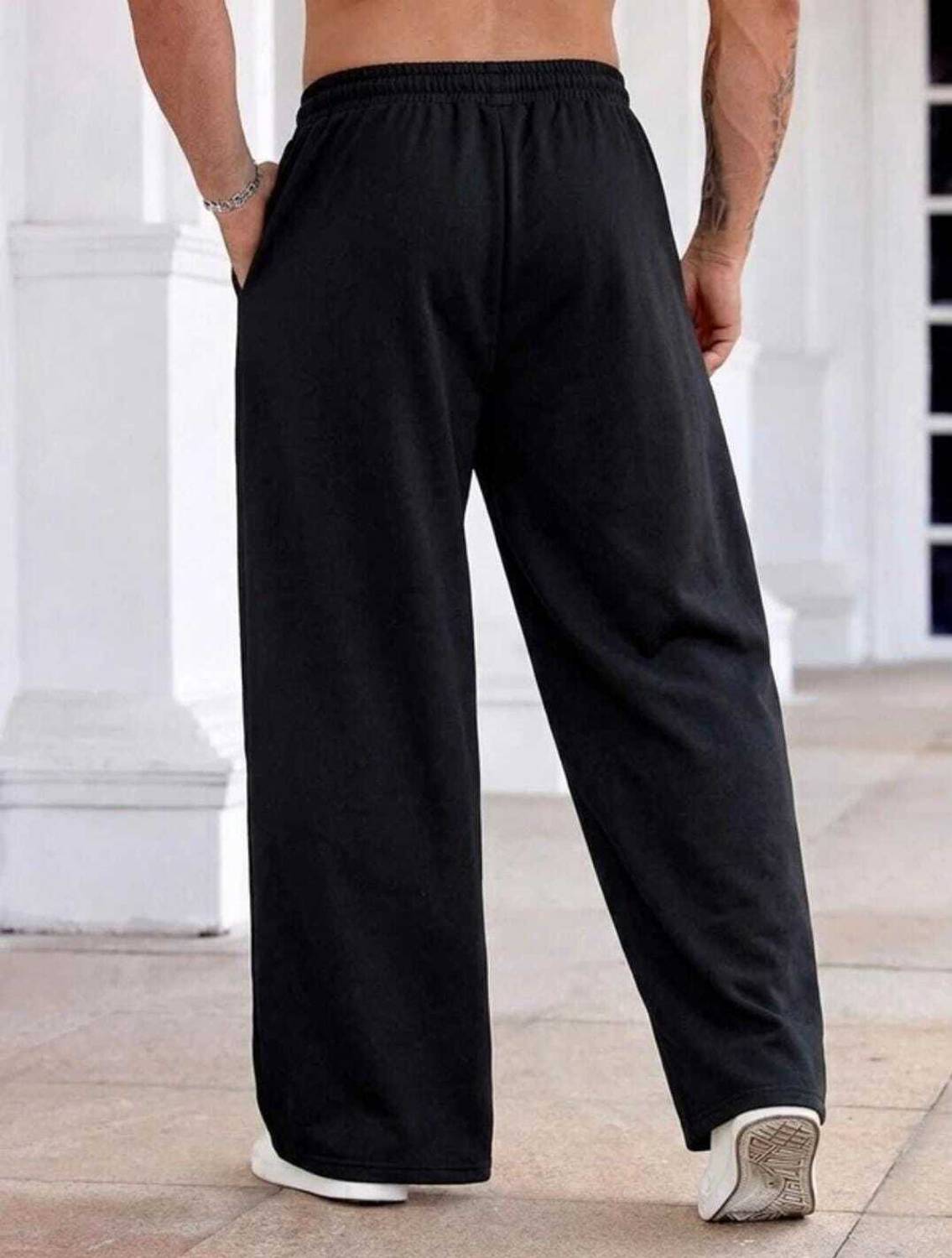 ELGANE Men Black Track Pants - Image 2
