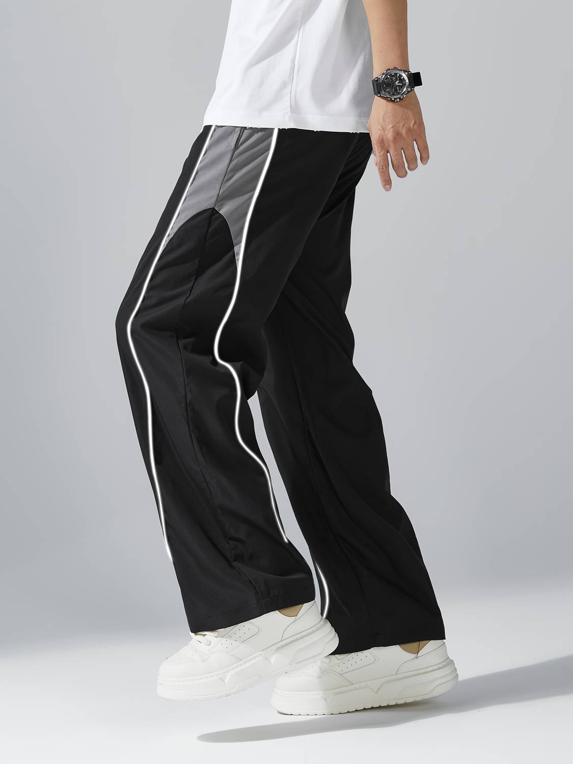 QUTUN Striped Black Track Pants - Image 4