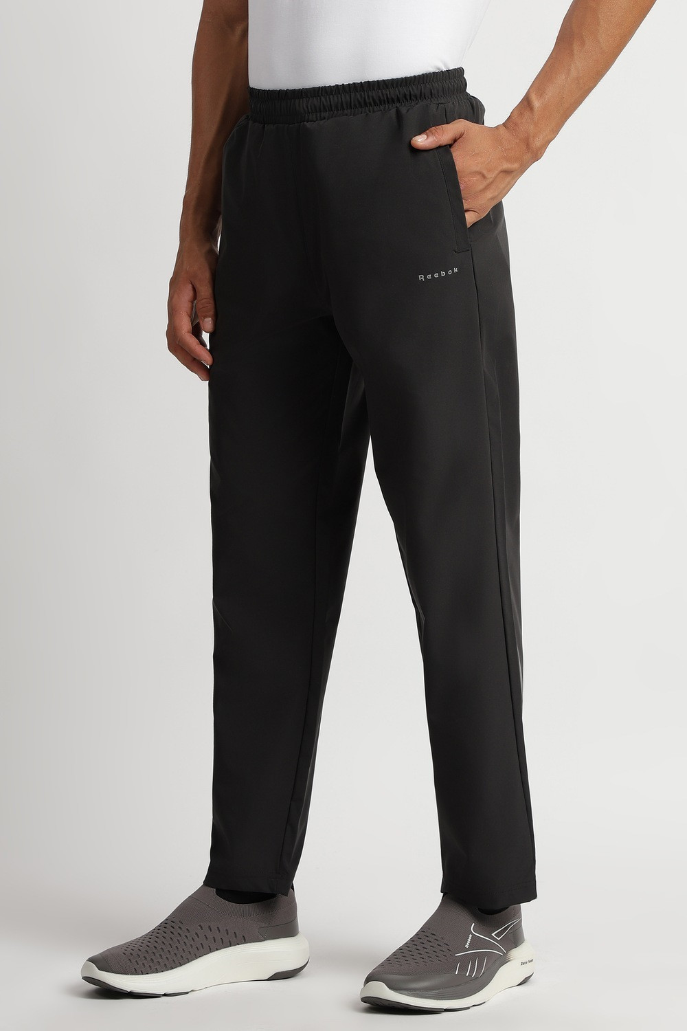 Image of REEBOK Printed Men Black Track Pants