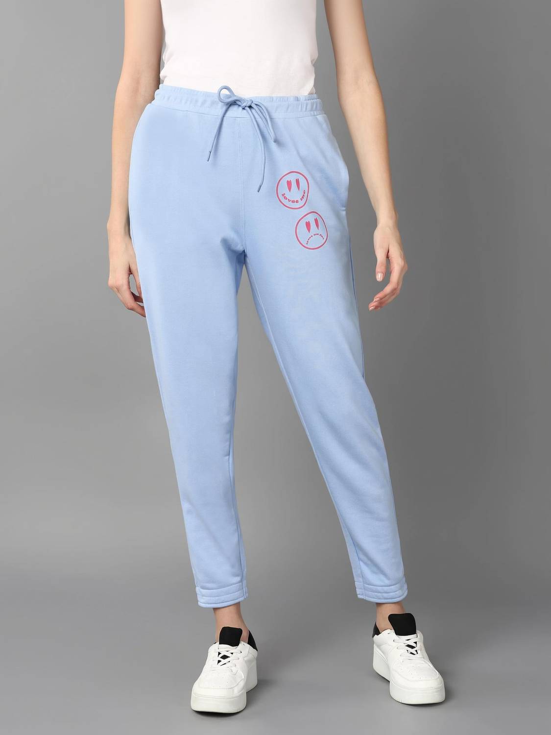 Alan Jones Solid Women Light Blue Track Pants