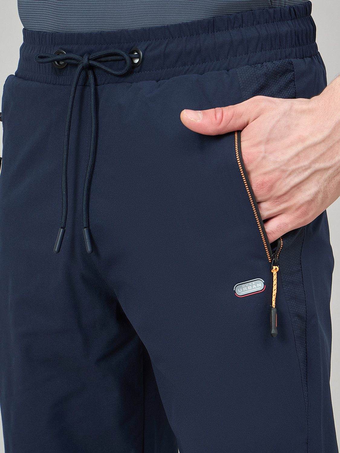 Image of DUKE Solid Men Blue Track Pants