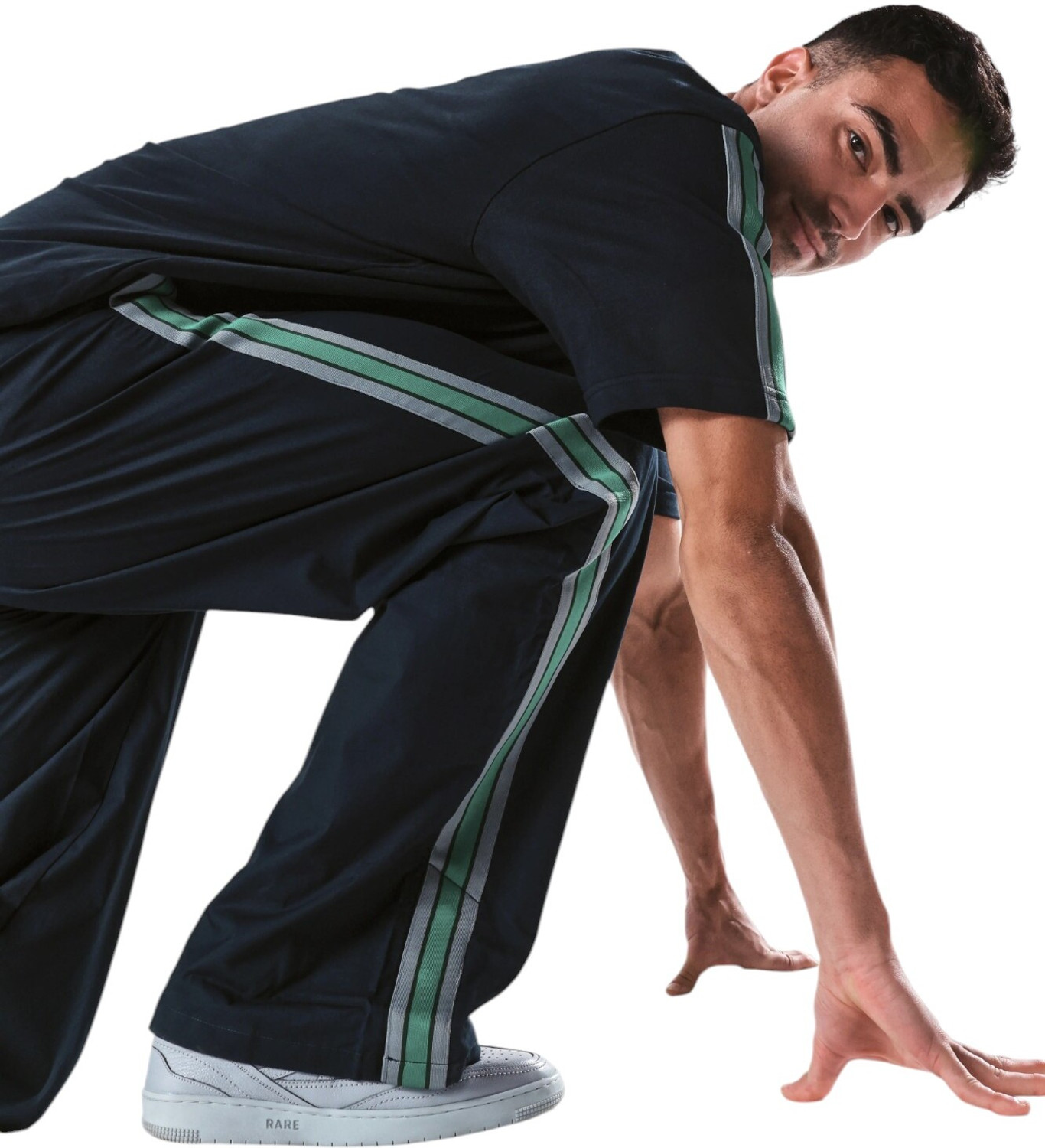Image of RARE RABBIT Solid Men Dark Blue Track Pants