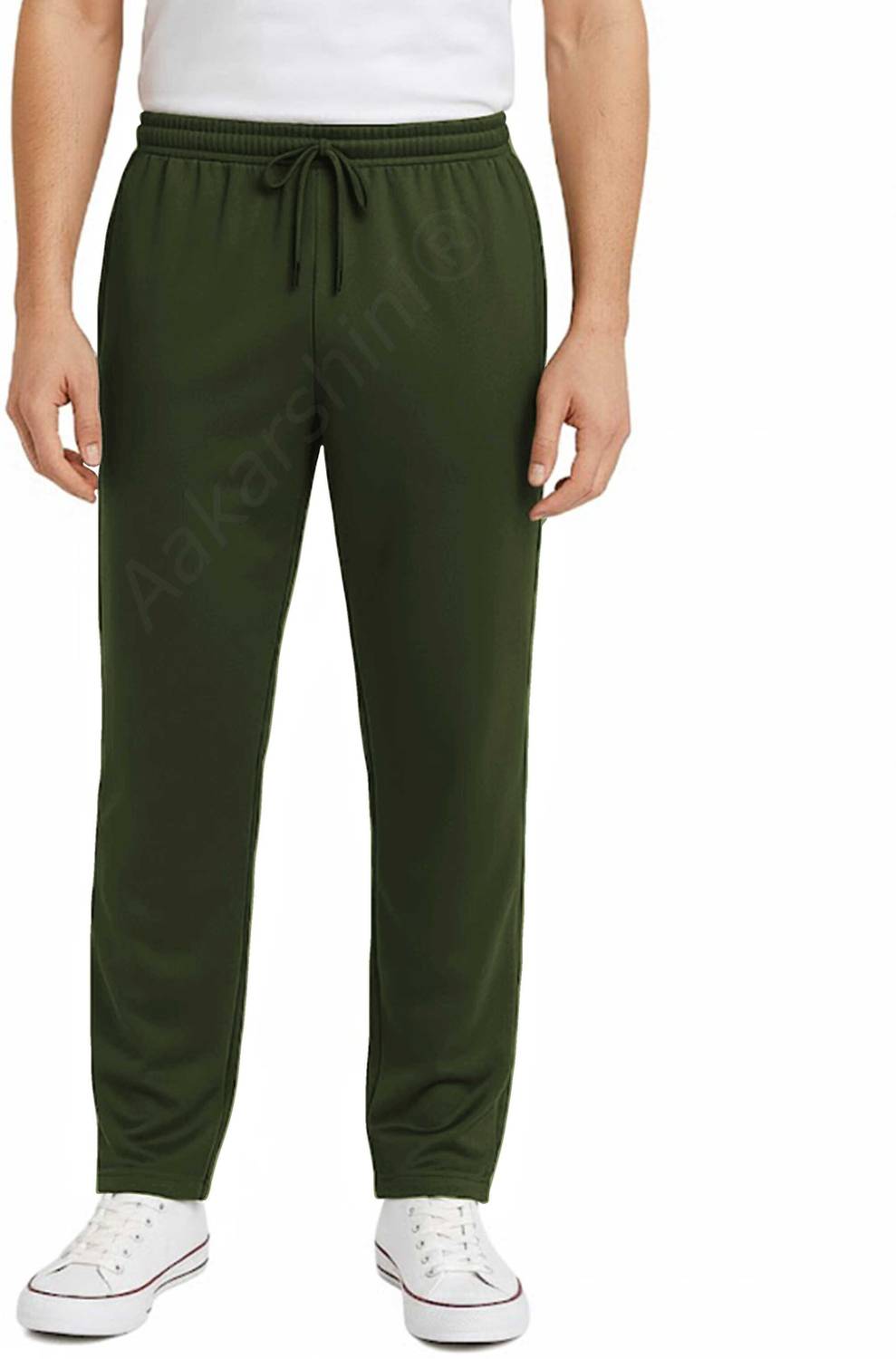Aakarshini Solid Men Olive Track Pants