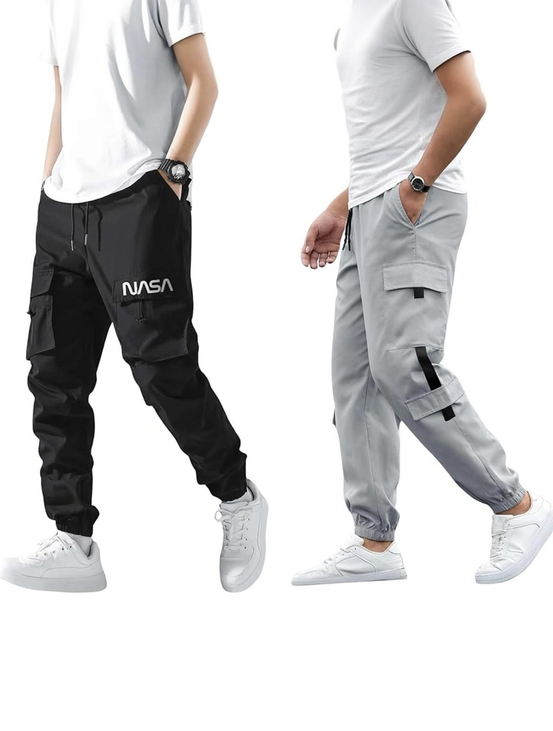 Image of SUN BEAUTY FASHIONISTA HUB Solid Men Black, Grey Track Pants