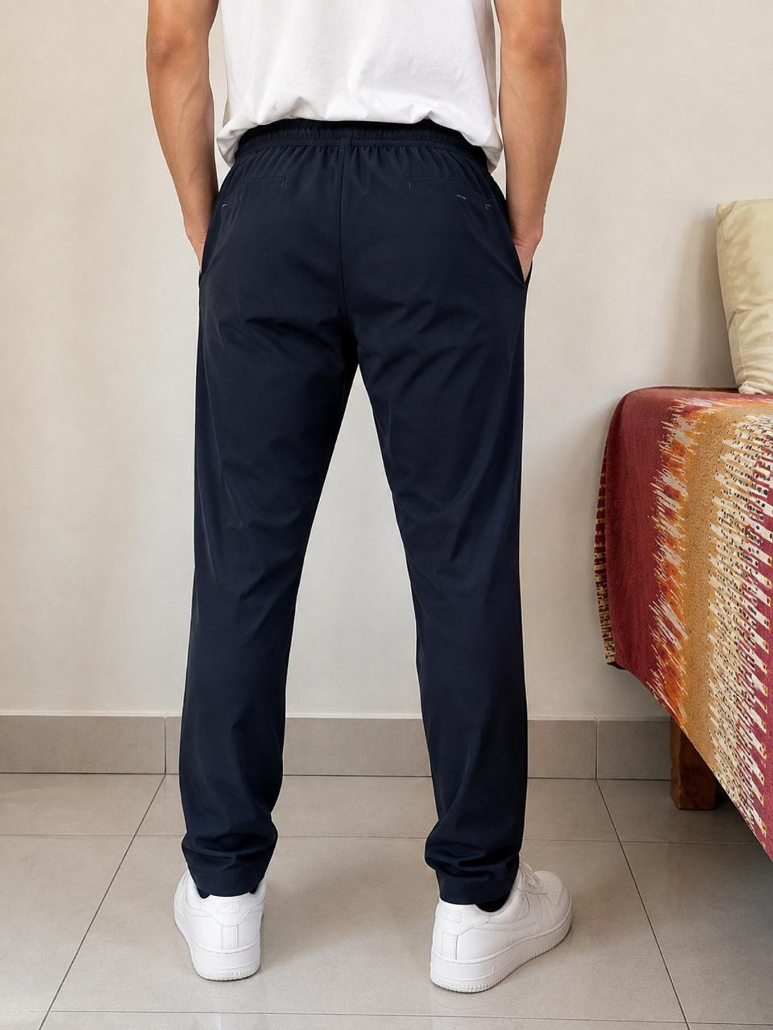 Image of NNN Solid Men Black Track Pants