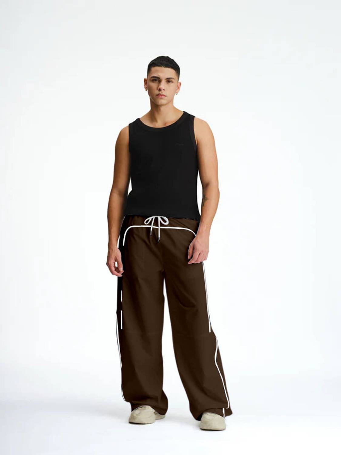 Rajovati Striped Brown Track Pants - Image 1