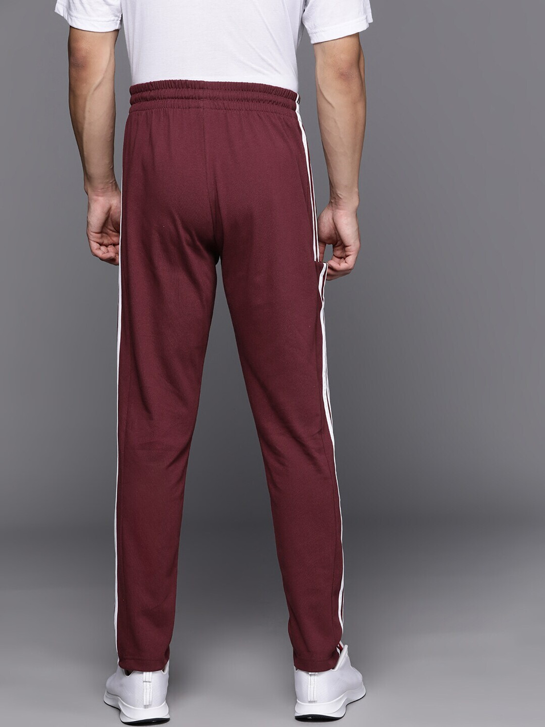 Image of ADIDAS Striped Men Red Track Pants